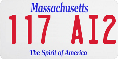 MA license plate 117AI2
