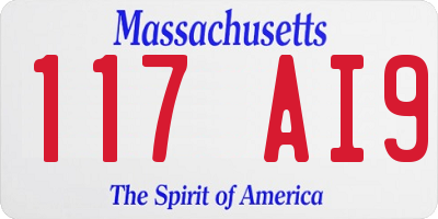 MA license plate 117AI9