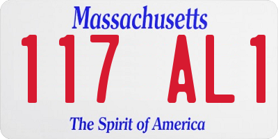 MA license plate 117AL1