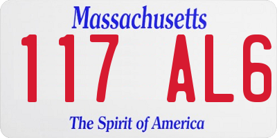 MA license plate 117AL6