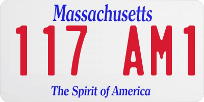 MA license plate 117AM1
