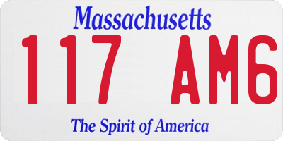 MA license plate 117AM6