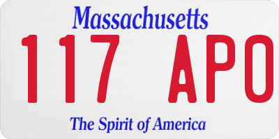 MA license plate 117AP0