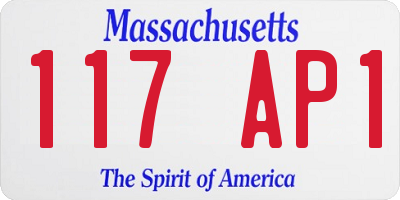 MA license plate 117AP1