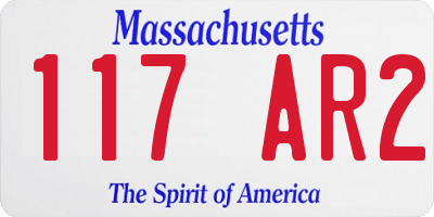MA license plate 117AR2