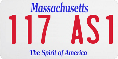 MA license plate 117AS1