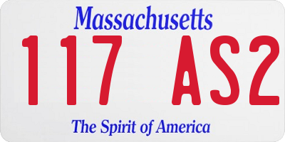 MA license plate 117AS2