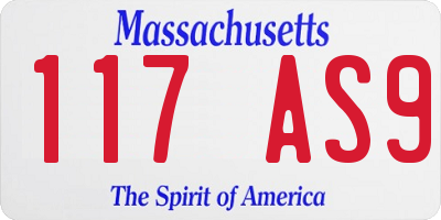 MA license plate 117AS9