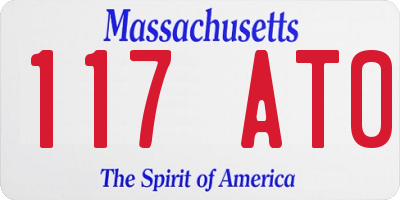 MA license plate 117AT0