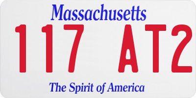MA license plate 117AT2