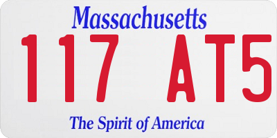 MA license plate 117AT5