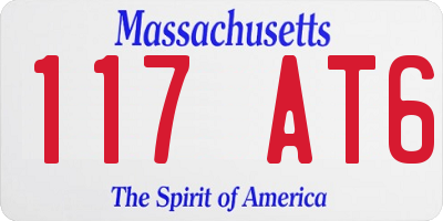 MA license plate 117AT6
