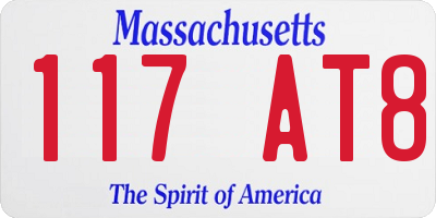MA license plate 117AT8