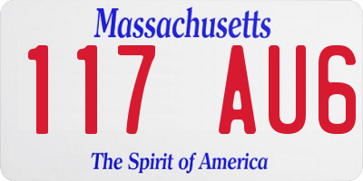 MA license plate 117AU6