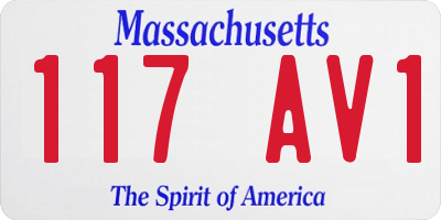 MA license plate 117AV1