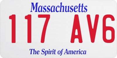 MA license plate 117AV6