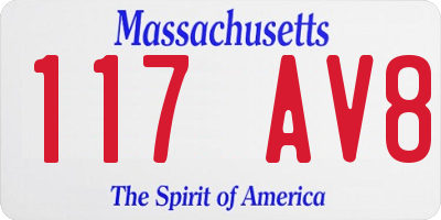 MA license plate 117AV8