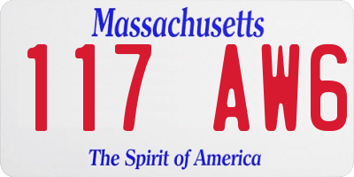 MA license plate 117AW6