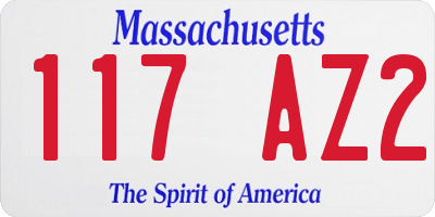 MA license plate 117AZ2