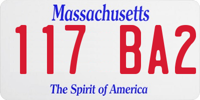 MA license plate 117BA2