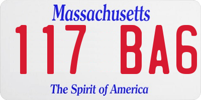 MA license plate 117BA6