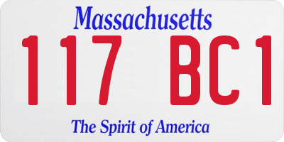 MA license plate 117BC1