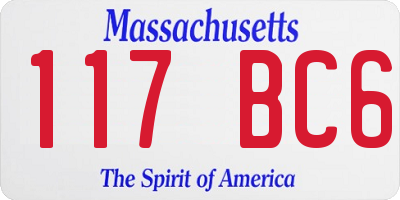 MA license plate 117BC6