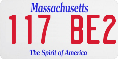 MA license plate 117BE2
