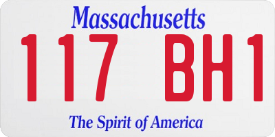 MA license plate 117BH1