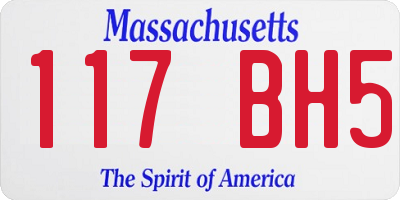 MA license plate 117BH5
