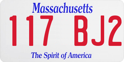 MA license plate 117BJ2