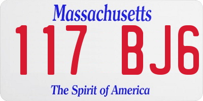 MA license plate 117BJ6