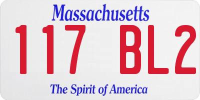 MA license plate 117BL2
