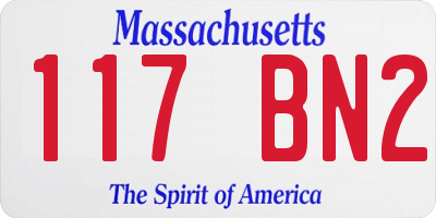 MA license plate 117BN2