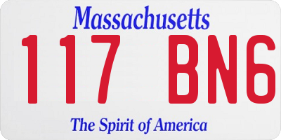 MA license plate 117BN6