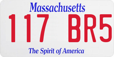 MA license plate 117BR5