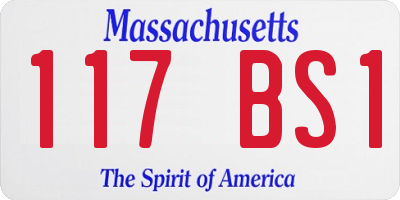 MA license plate 117BS1