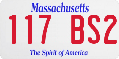 MA license plate 117BS2