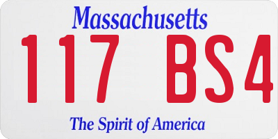 MA license plate 117BS4