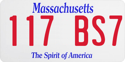 MA license plate 117BS7