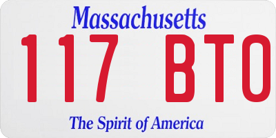 MA license plate 117BT0