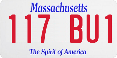 MA license plate 117BU1