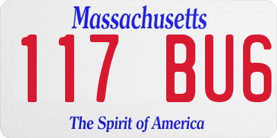 MA license plate 117BU6