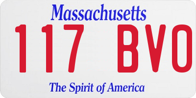 MA license plate 117BV0