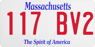 MA license plate 117BV2