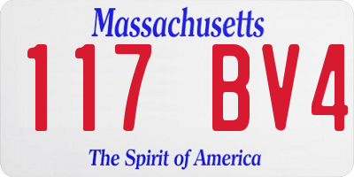 MA license plate 117BV4