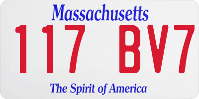MA license plate 117BV7
