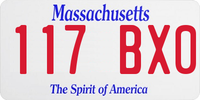 MA license plate 117BX0