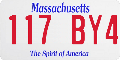 MA license plate 117BY4