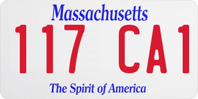 MA license plate 117CA1